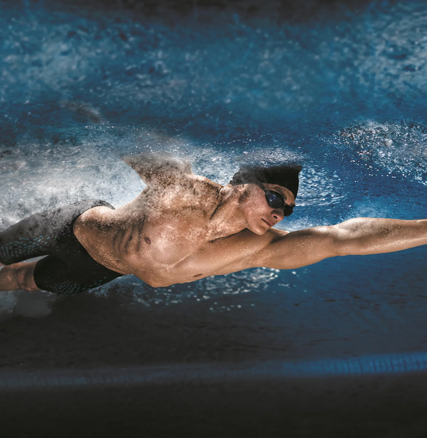 Natation, nageur équipé de lunettes de piscine à correction Passion Vision