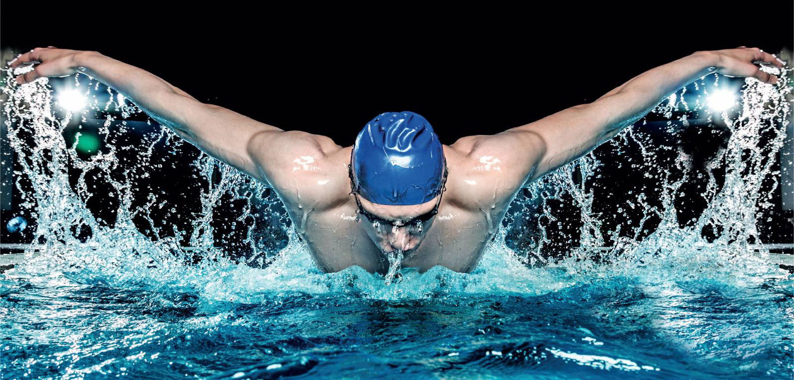 Natation, nageur équipé de lunettes de piscine à correction Passion Vision