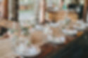 Wedding table set with flowers and other decorations