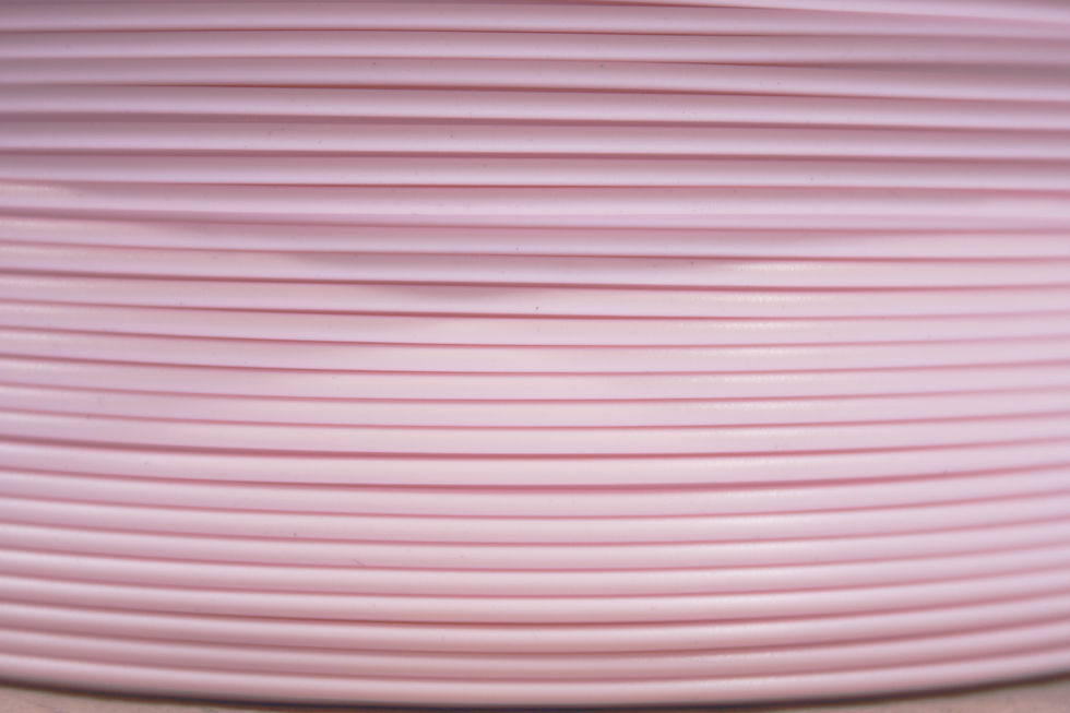 zoomed in image of pastel pink filament by 3DQF