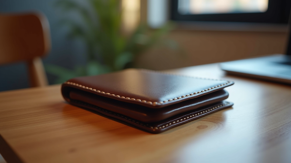 Close-up view of a hardware wallet on a wooden table