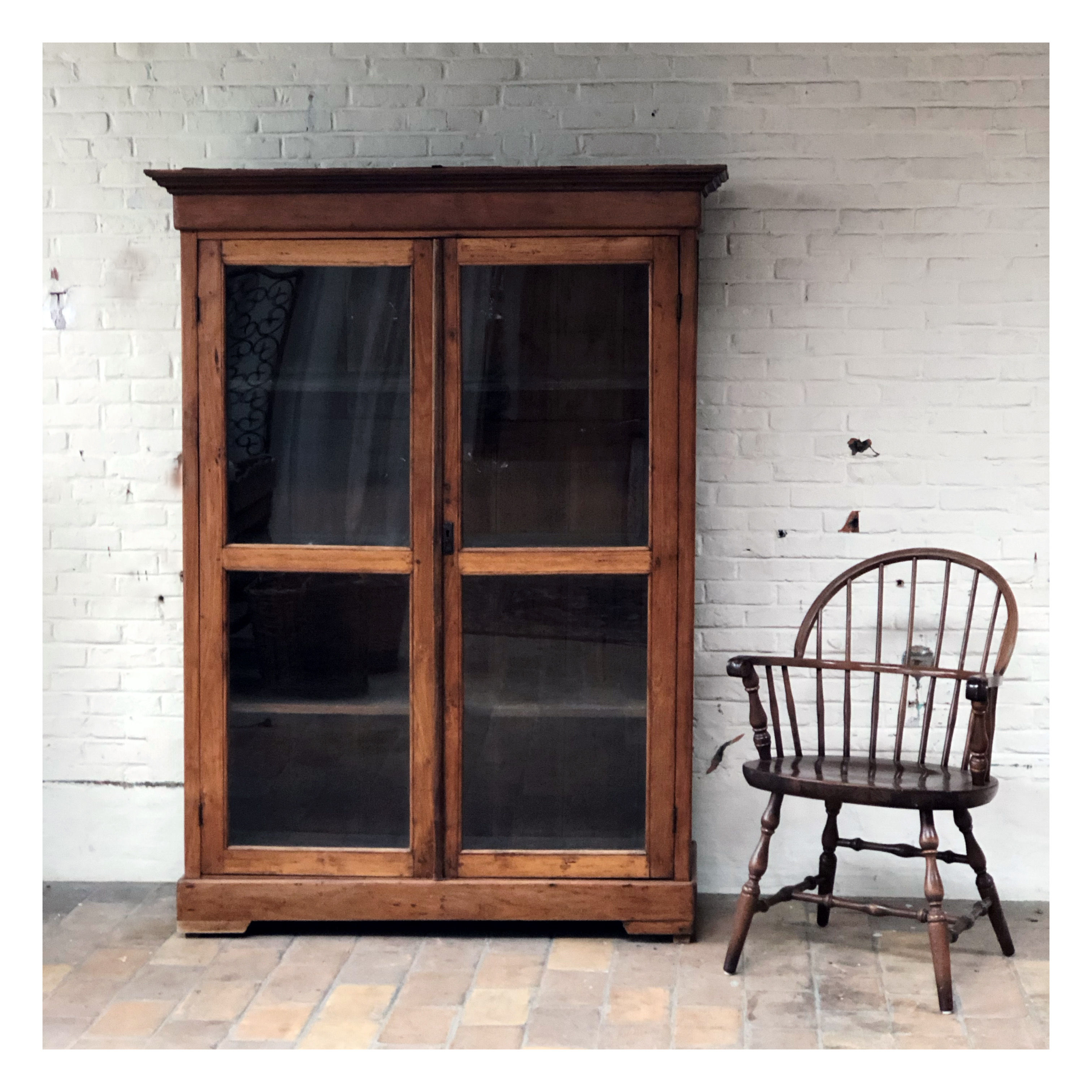 Cherry wood Glass cabinet