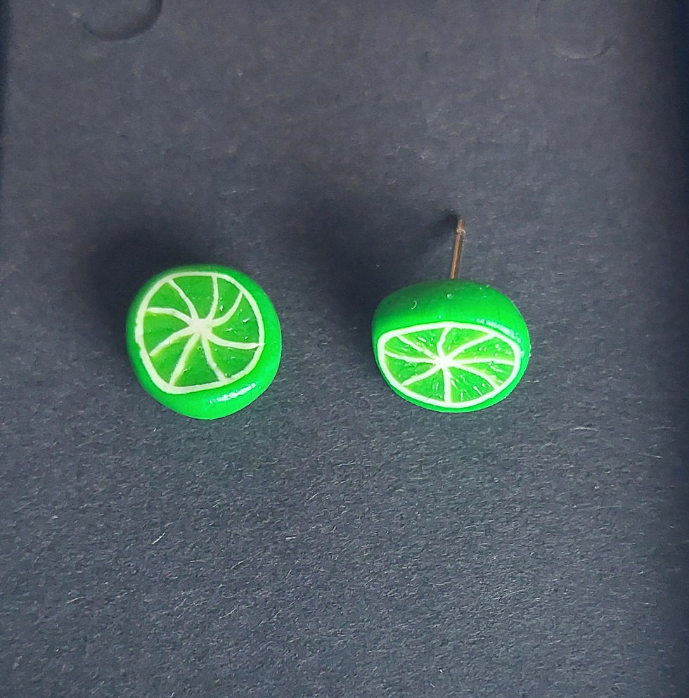 Thumbnail: Lime stud earrings