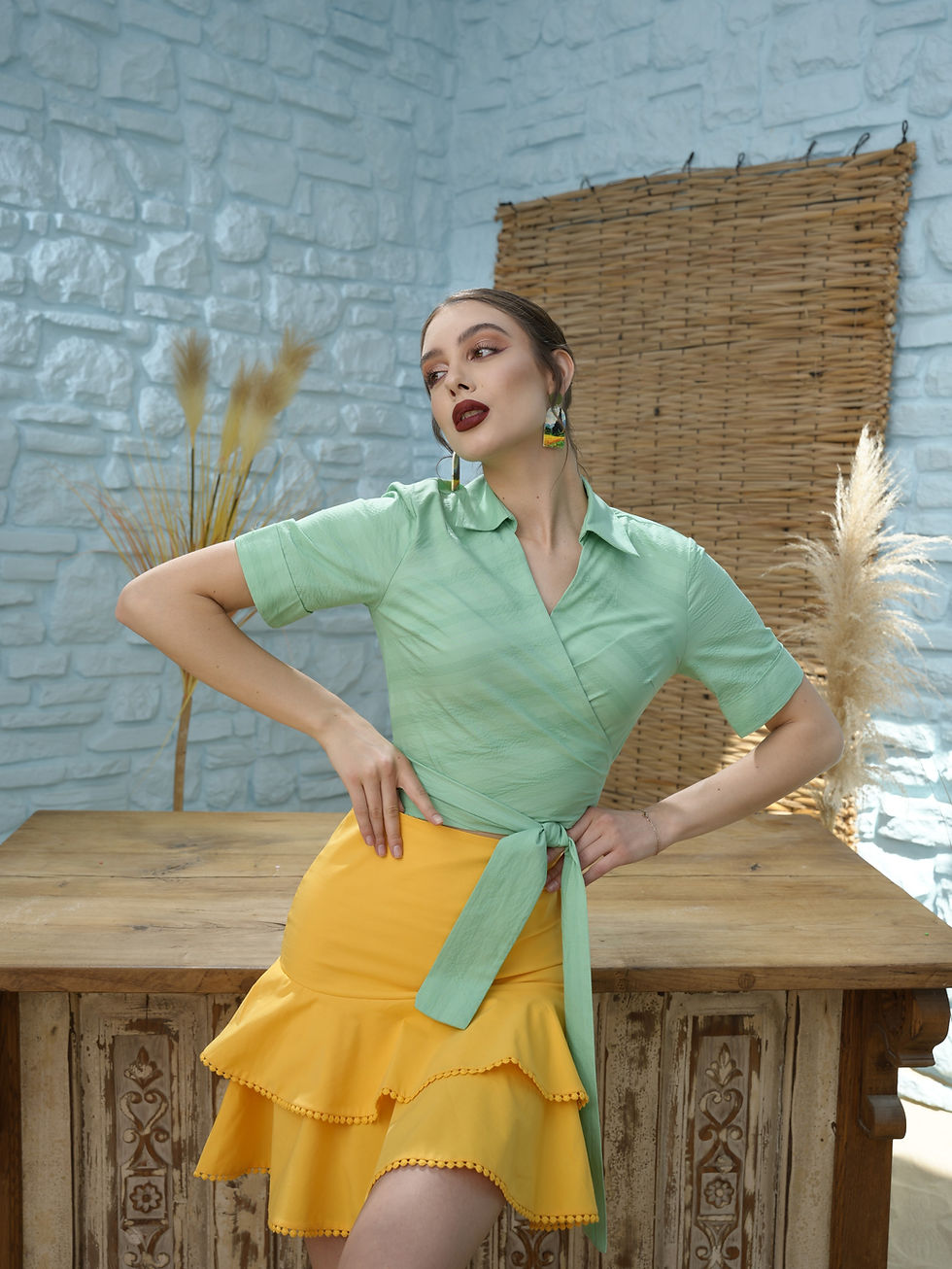 Thumbnail: Ruffle Mini Skirt in Yellow