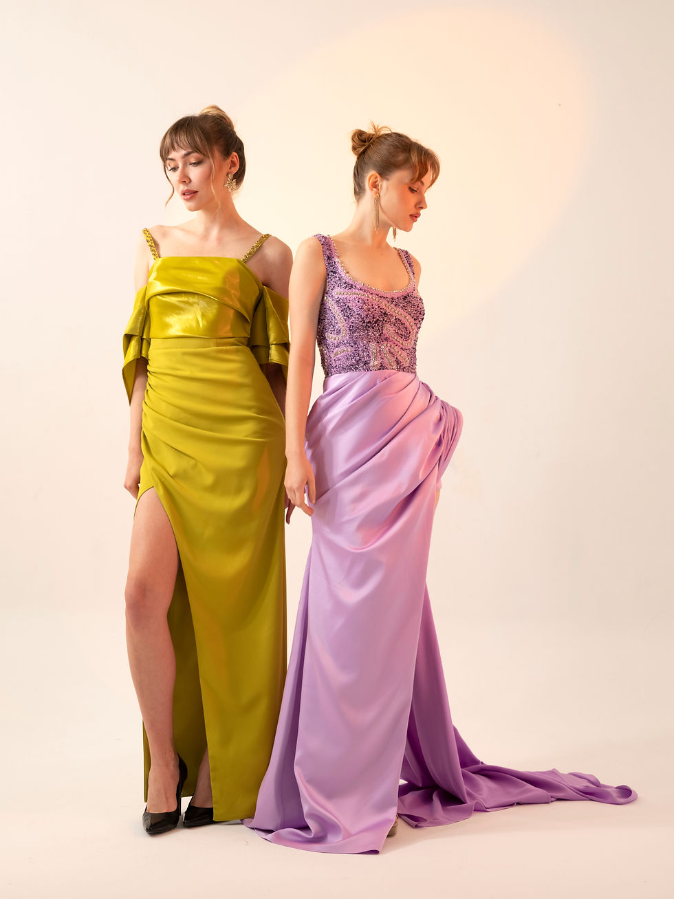 Thumbnail: Maxi Off Shoulder Dress in Lime Green