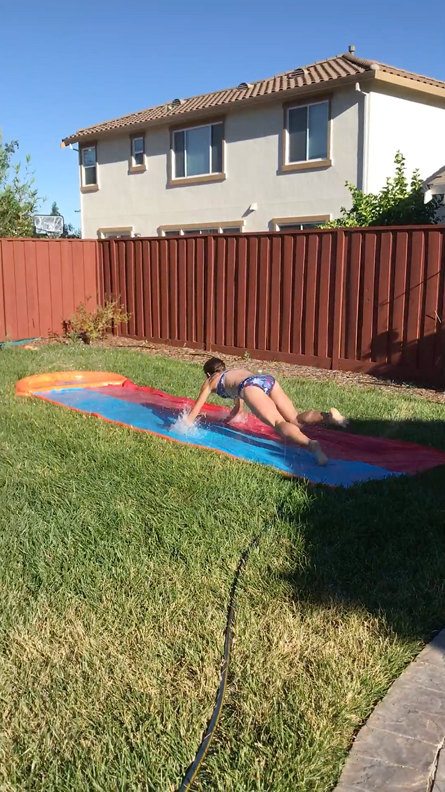 Post-race SlipnSlide with cool kids