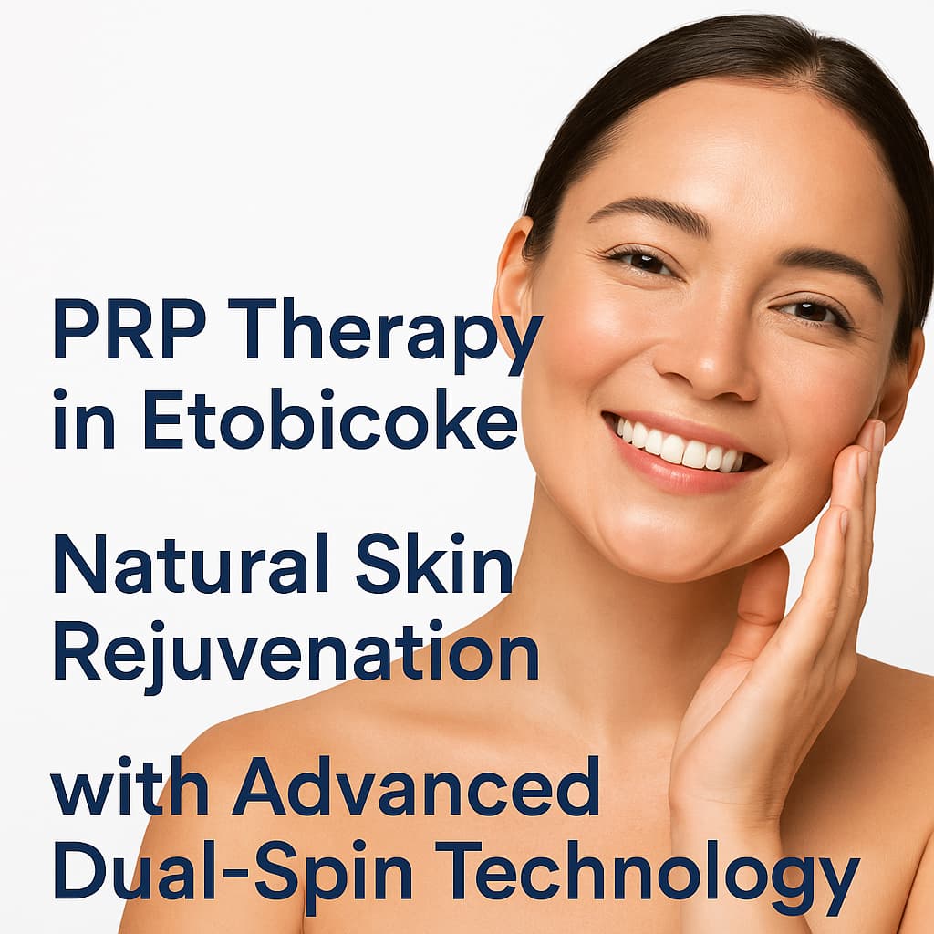 Smiling woman with glowing skin after PRP treatment at Pureté Medical Spa in Etobicoke