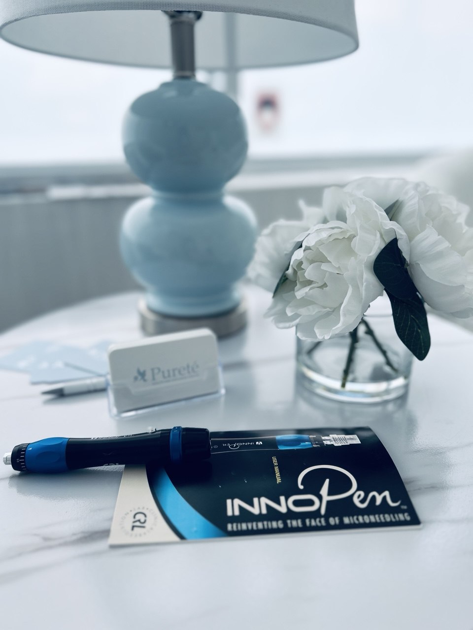 InnoPen microneedling device used at Pureté Medical Spa in Etobicoke for advanced skin rejuvenation treatments.