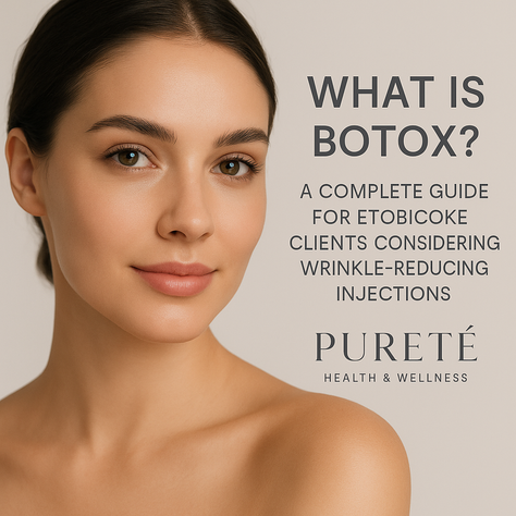 Close-up of a beautiful woman with smooth, glowing skin used in a Botox blog post for Pureté Health & Wellness in Etobicoke.