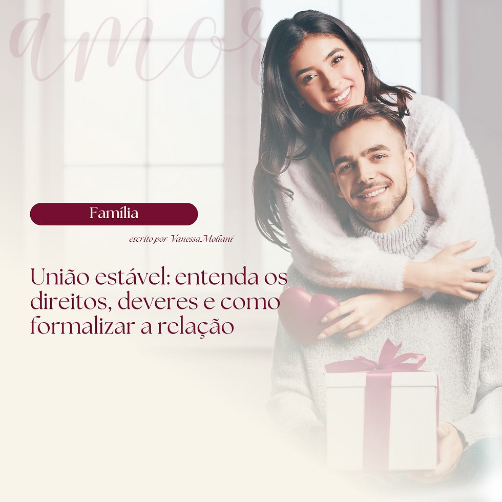 Um casal abraçado em clima de romance para demonstrar a união estável.