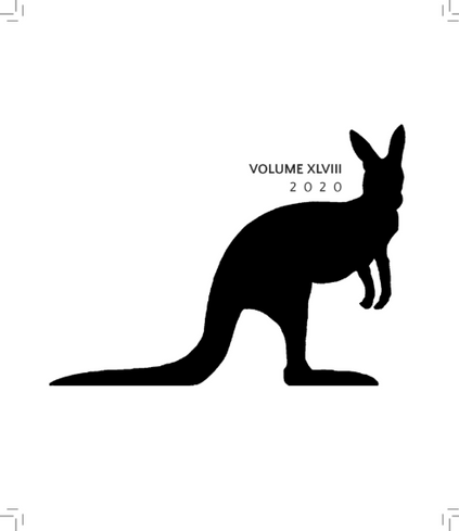 Black and white silhouette of a kangaroo
 