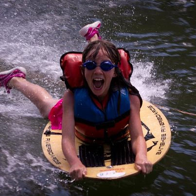 Natalie on the Payette River at Parnell Beach