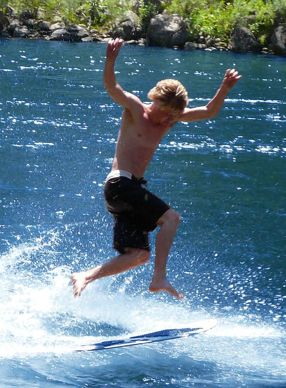 Bungee Riverboarding on the Payette River at Parnell Beach