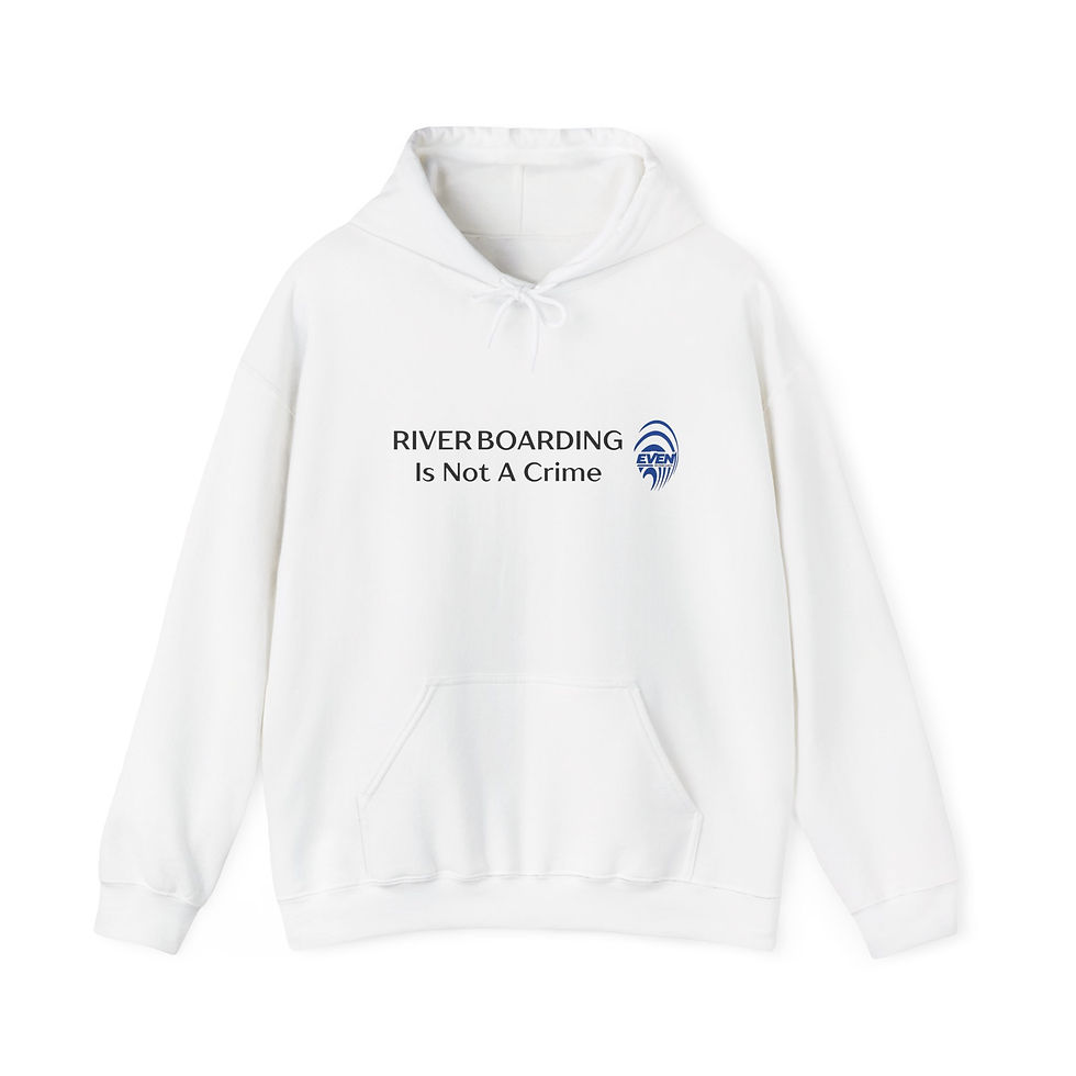 Unisex EVEN Riverboarding is Not a Crime Logo White Hoddie