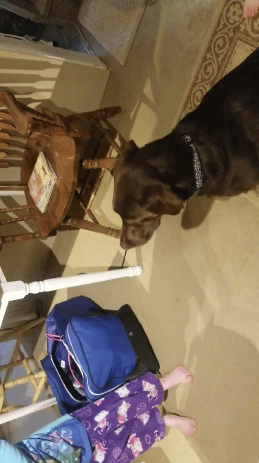 Opening her Christmas present