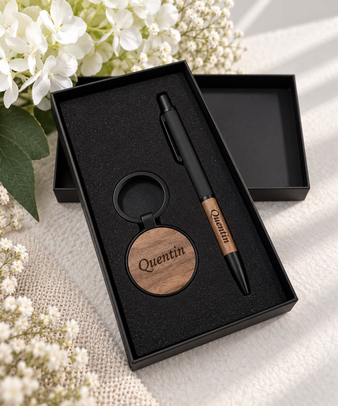Luxe Gepersonaliseerde Geschenkset: Pen en Sleutelhanger