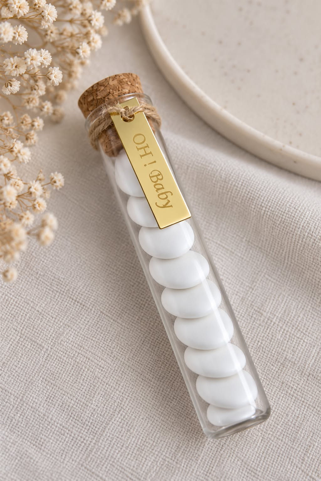 Luxe Glazen Buisje met Gepersonaliseerde Naamplaatje