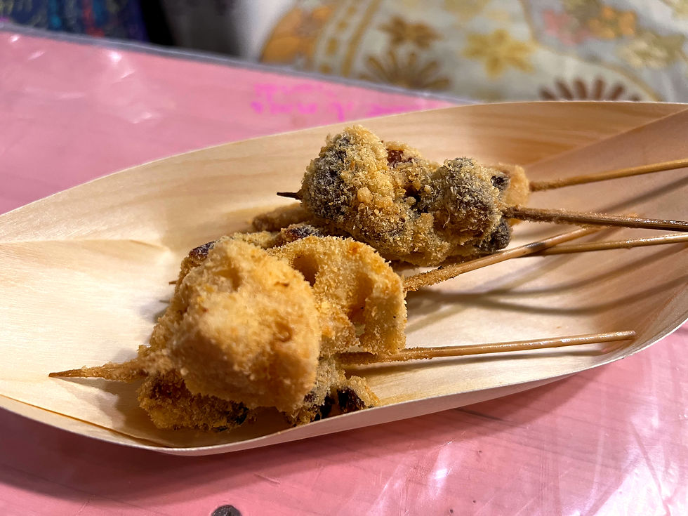 vegan kushikatsu or fried vegetables in batter in Osaka