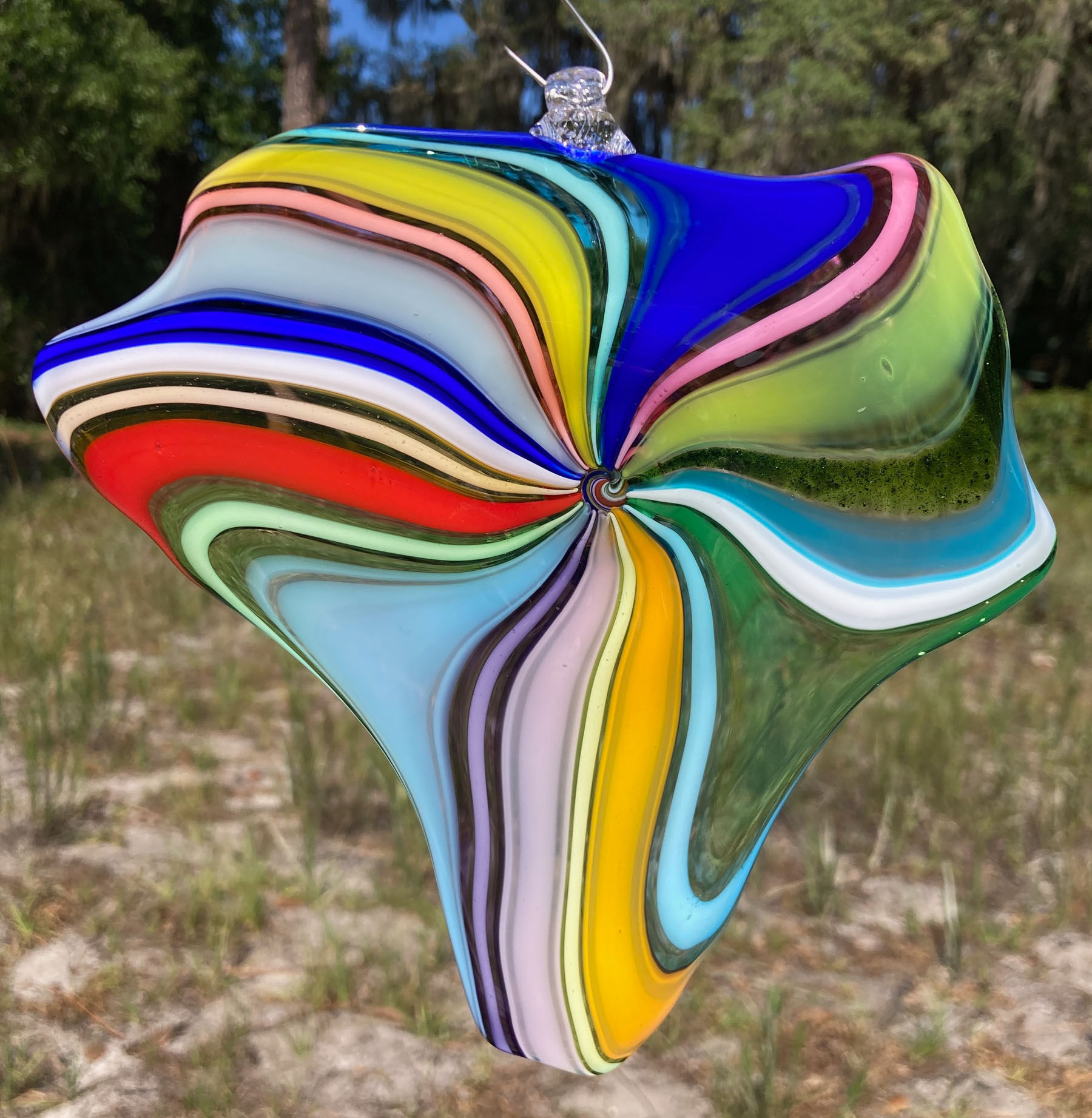 Fritz Glass Rainbow Rondel Suncatcher