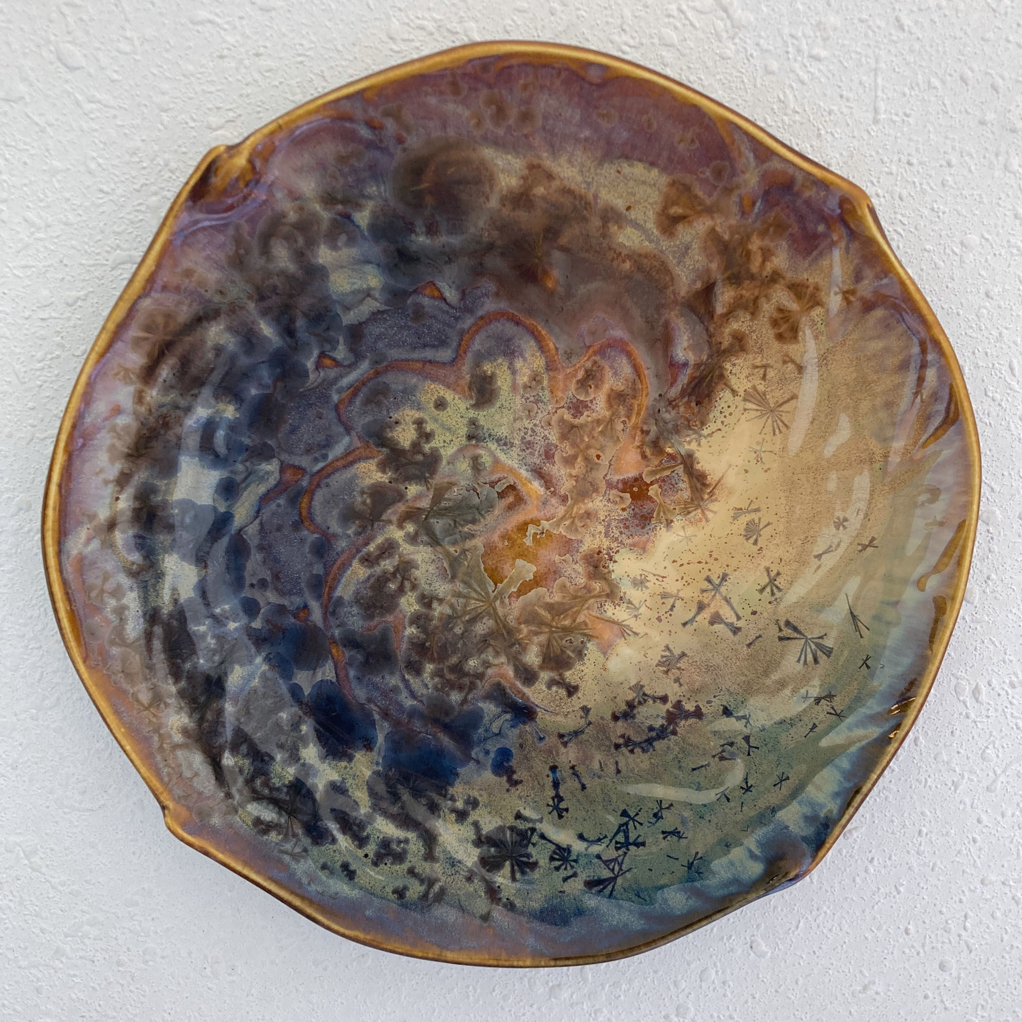 Bill Campbell Pottery Flambeaux Altered Platter