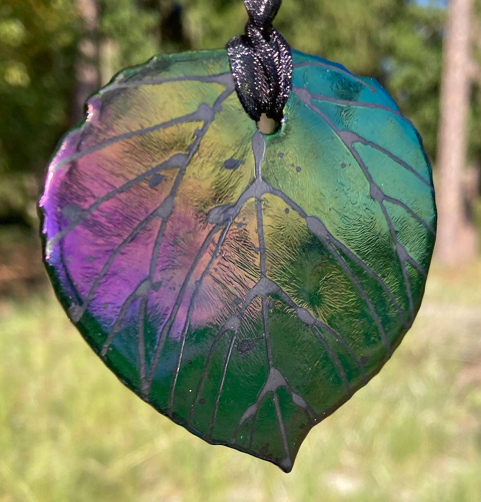 Thumbnail: Laurel Grey Glassworks Aspen Leaf Ornaments