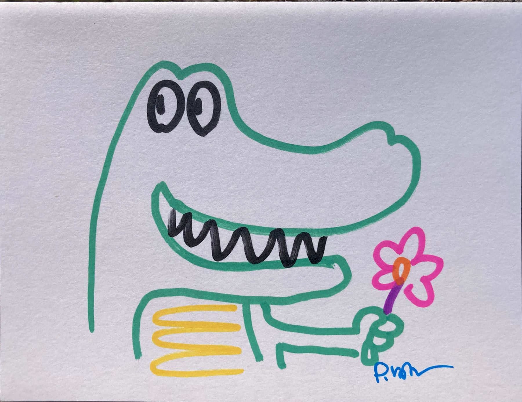 Paul Volker Art Card - Courting Gator