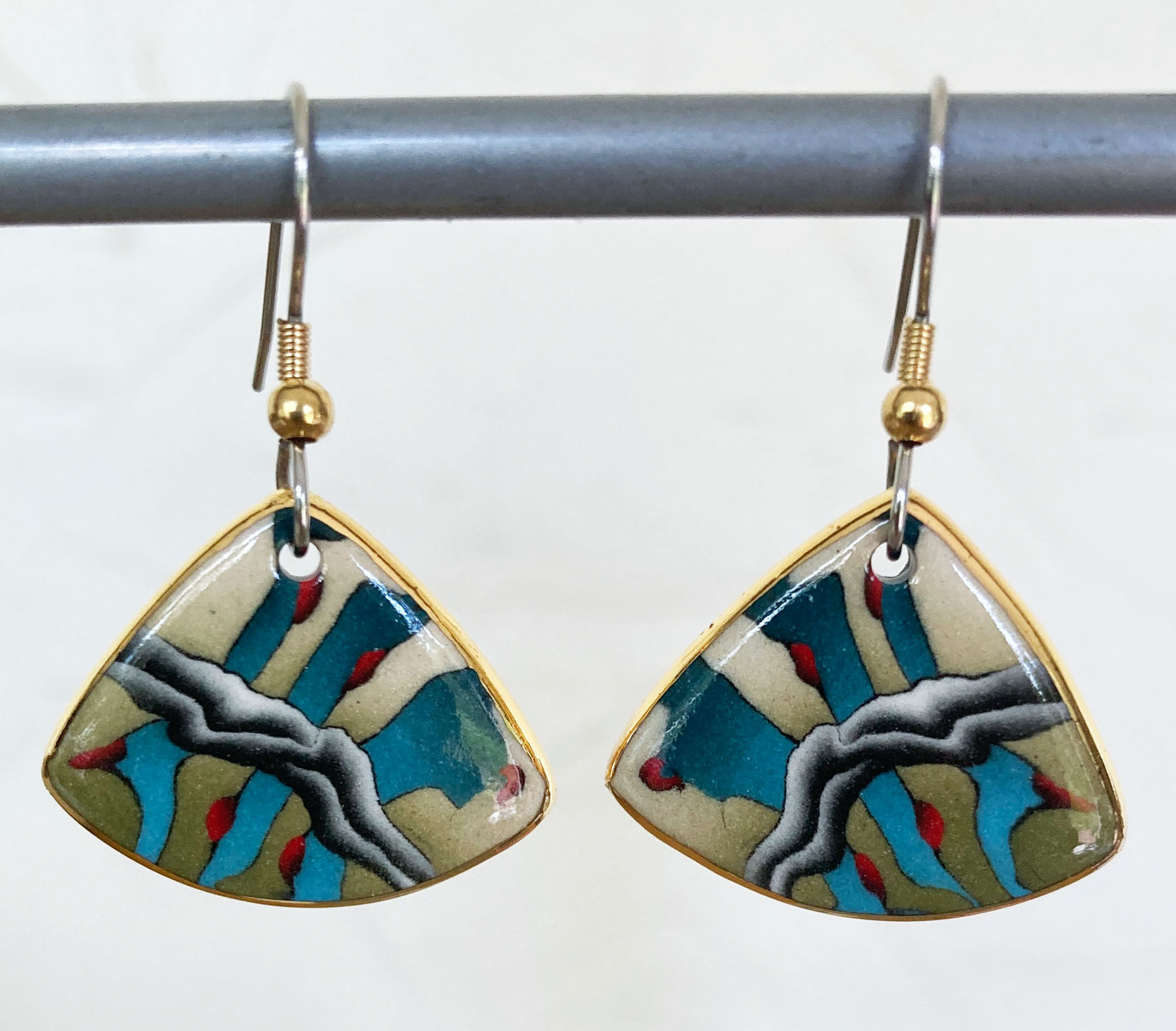 Daaman Porcelain Dangle Earrings - fan