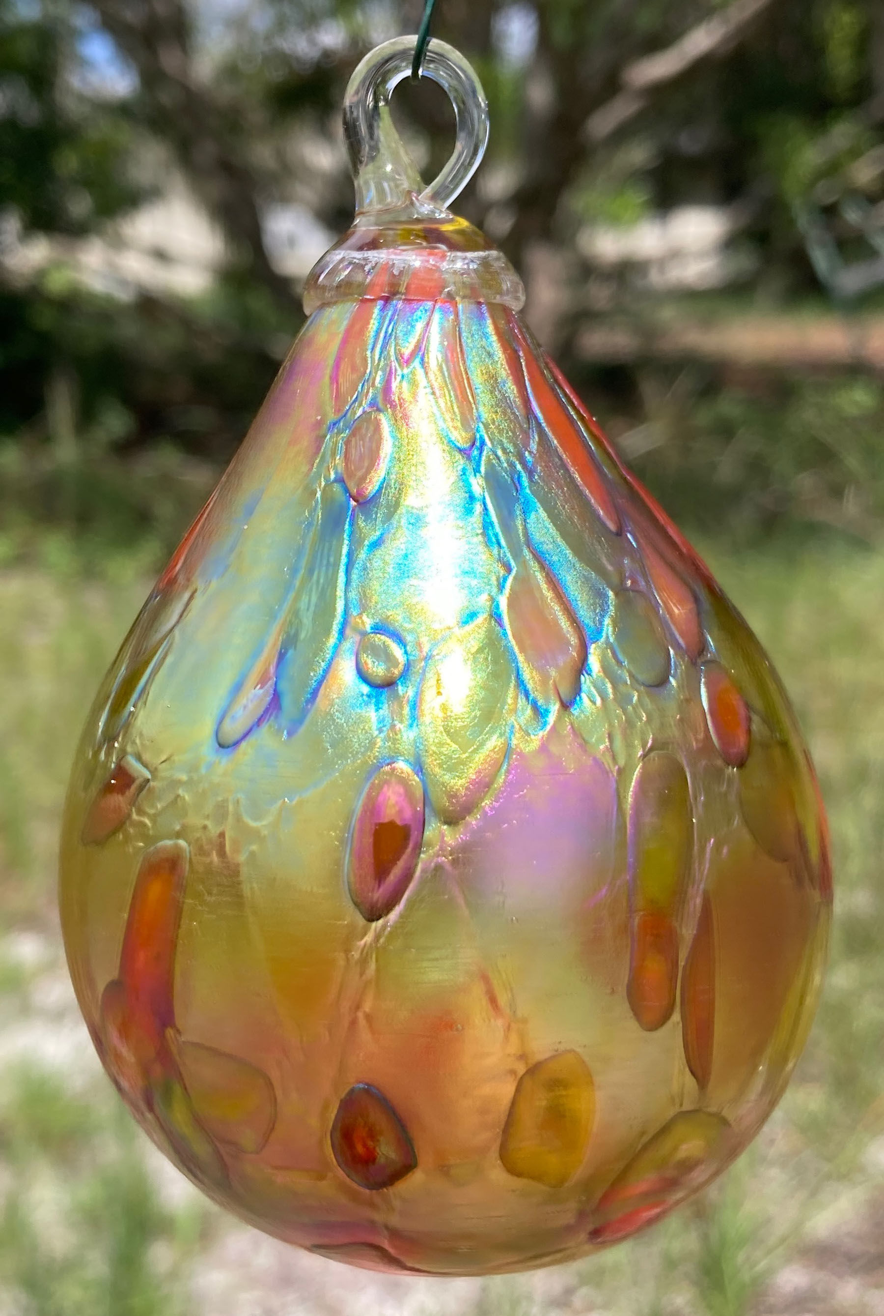 Glass Eye Studio Gold Mosaic Raindrop Ornaments