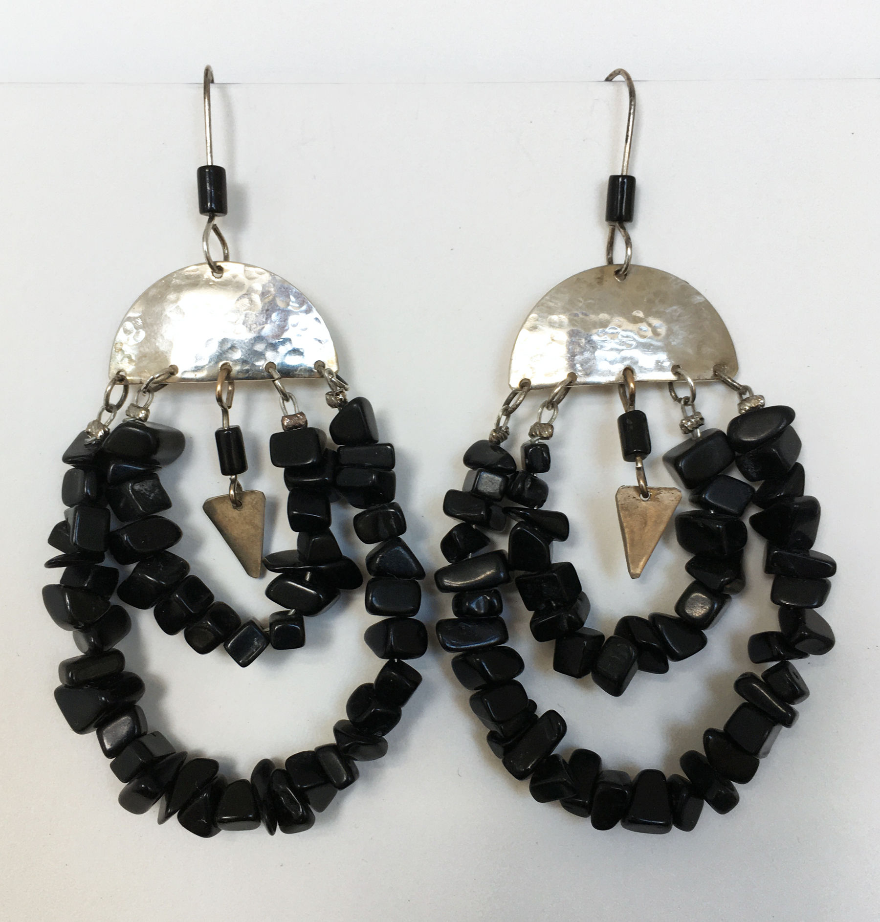 Corbett Sterling Silver and Onyx Earrings