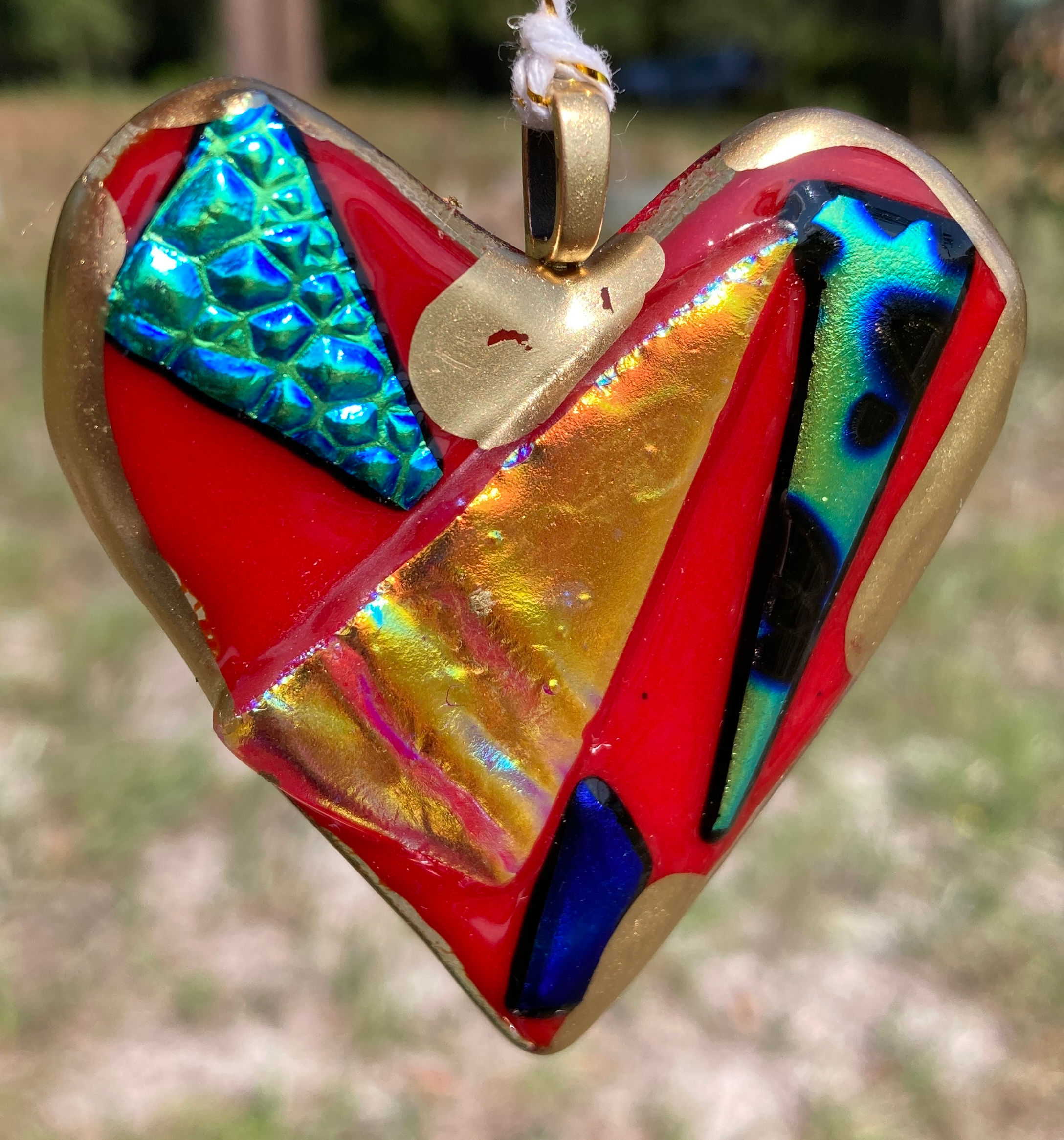 Atelier Glass Studio Fused Glass Heart Ornaments - Reds