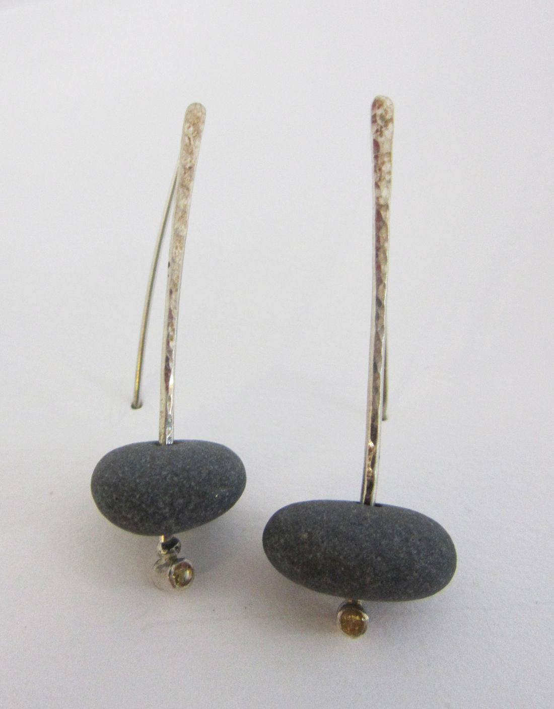Flying Anvil Granite River Stone & Citrine Earrings