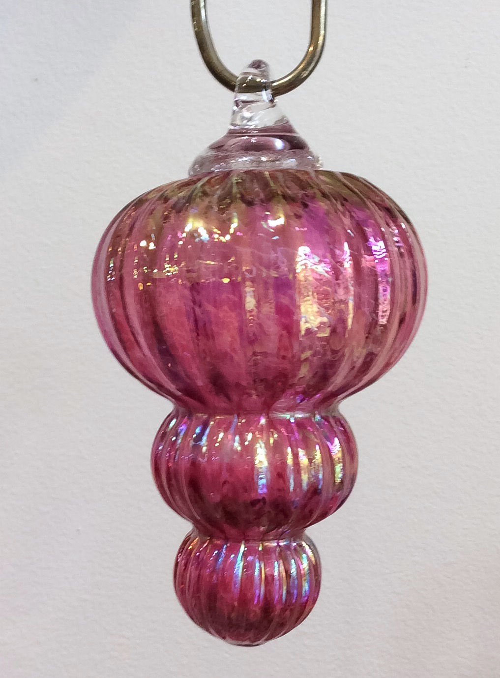 Federici Glass finial ornament in rose