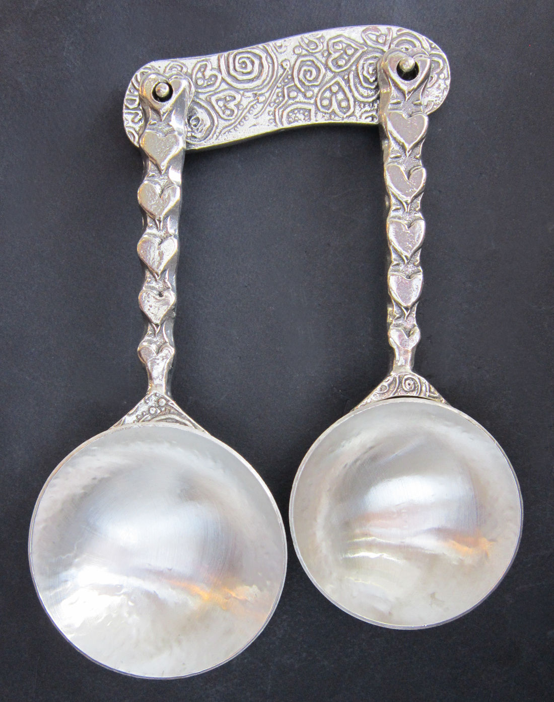 Crosby & Taylor Heart Pewter Measuring Cups