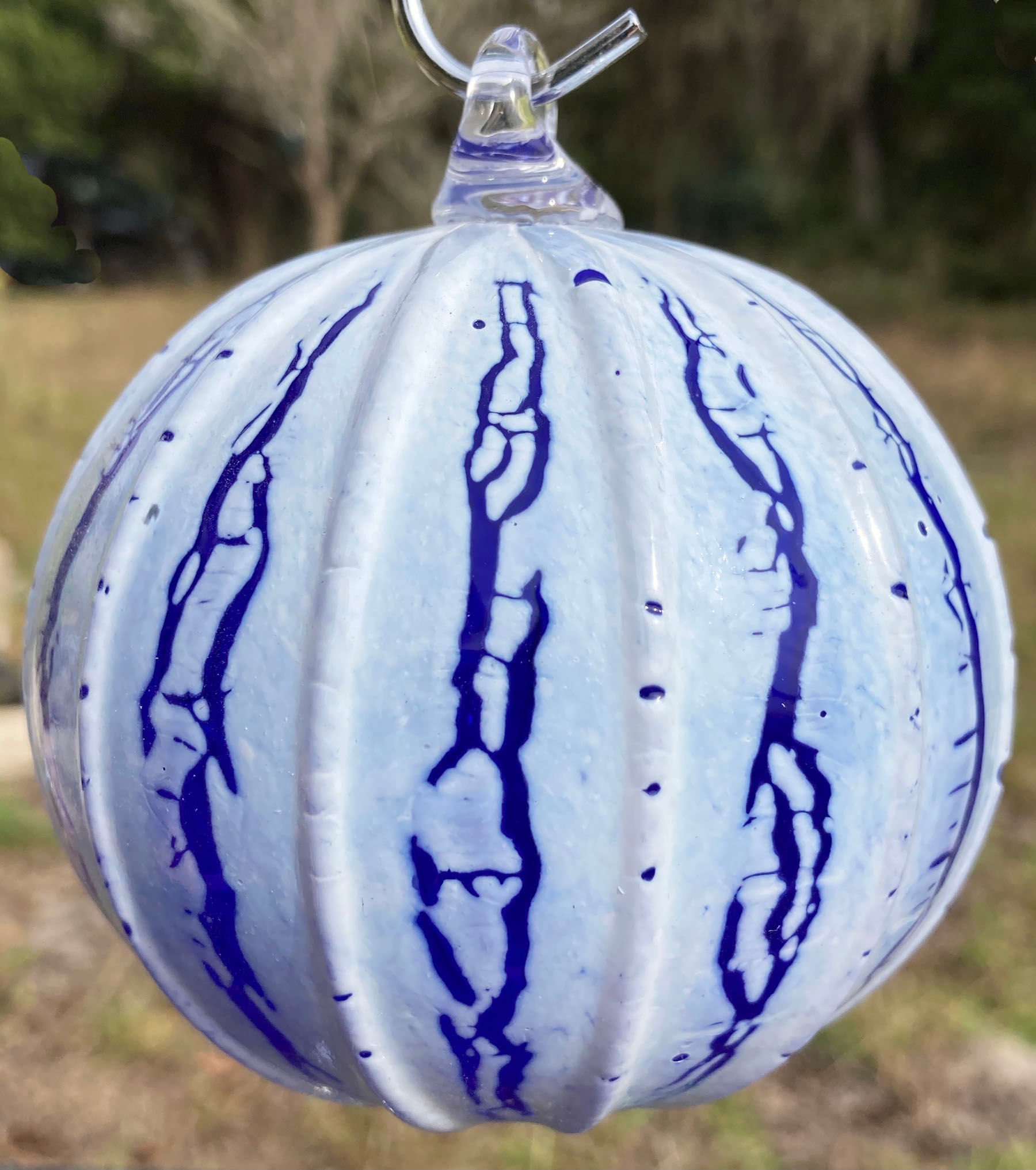 Art of Fire Snowball Ornament- Blue