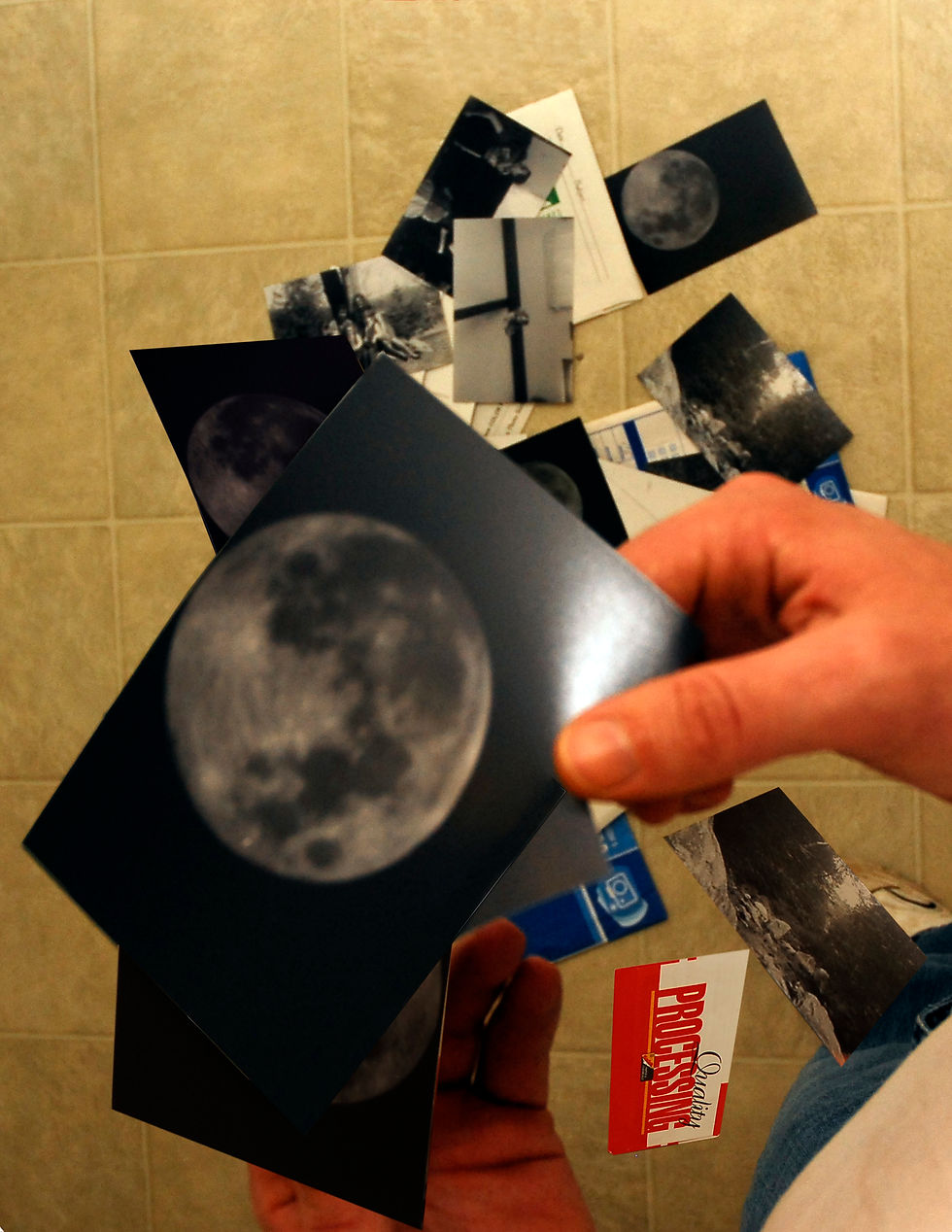 Page 5 - When I got home I anxiously began looking at the rest of my pictures, but then I starting going through one of the packages and saw a picture of the full moon. I dropped the pictures to the ground and grabbed onto a chair to steady my self. As I slowly sat down. I couldn’t believe how fast so many visions and thoughts were going through my head. I could see everything like it had just happened. From when my roommate and I were taking pictures of the Full moon to Bill coming over and shaking our hands. Terry’s scream when she found Stephanie’s body, the way the house looked that night after everyone left and how I felt when ever I opened up the front door.