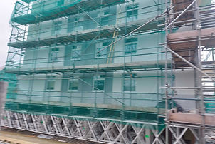scaffolding around block of flats