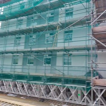 scaffolding around block of flats