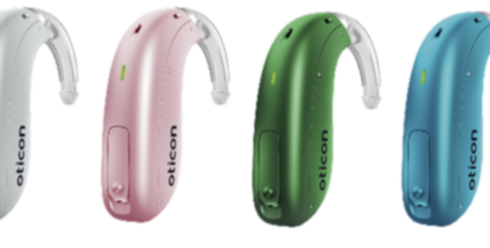 oticon hearing aids in different colours