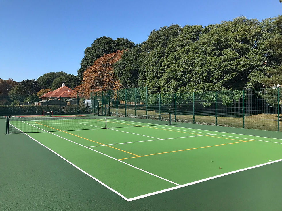 Tennis courts on a summers day