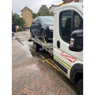 black car being recovered