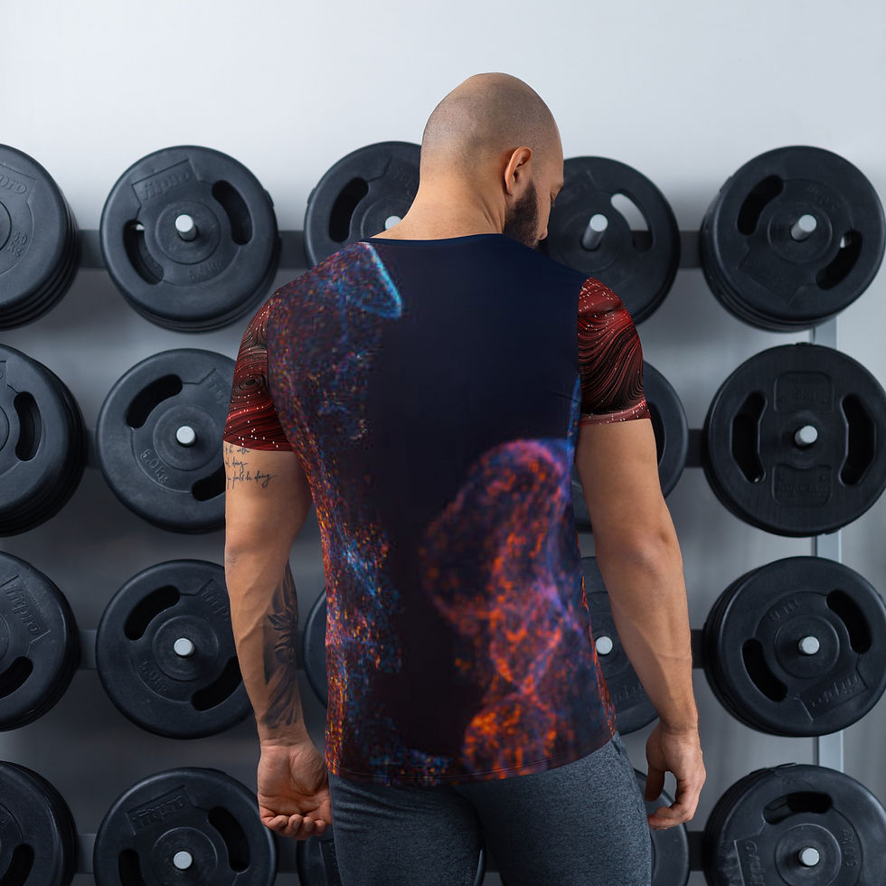 Live Bold skull with black and red graphic background.