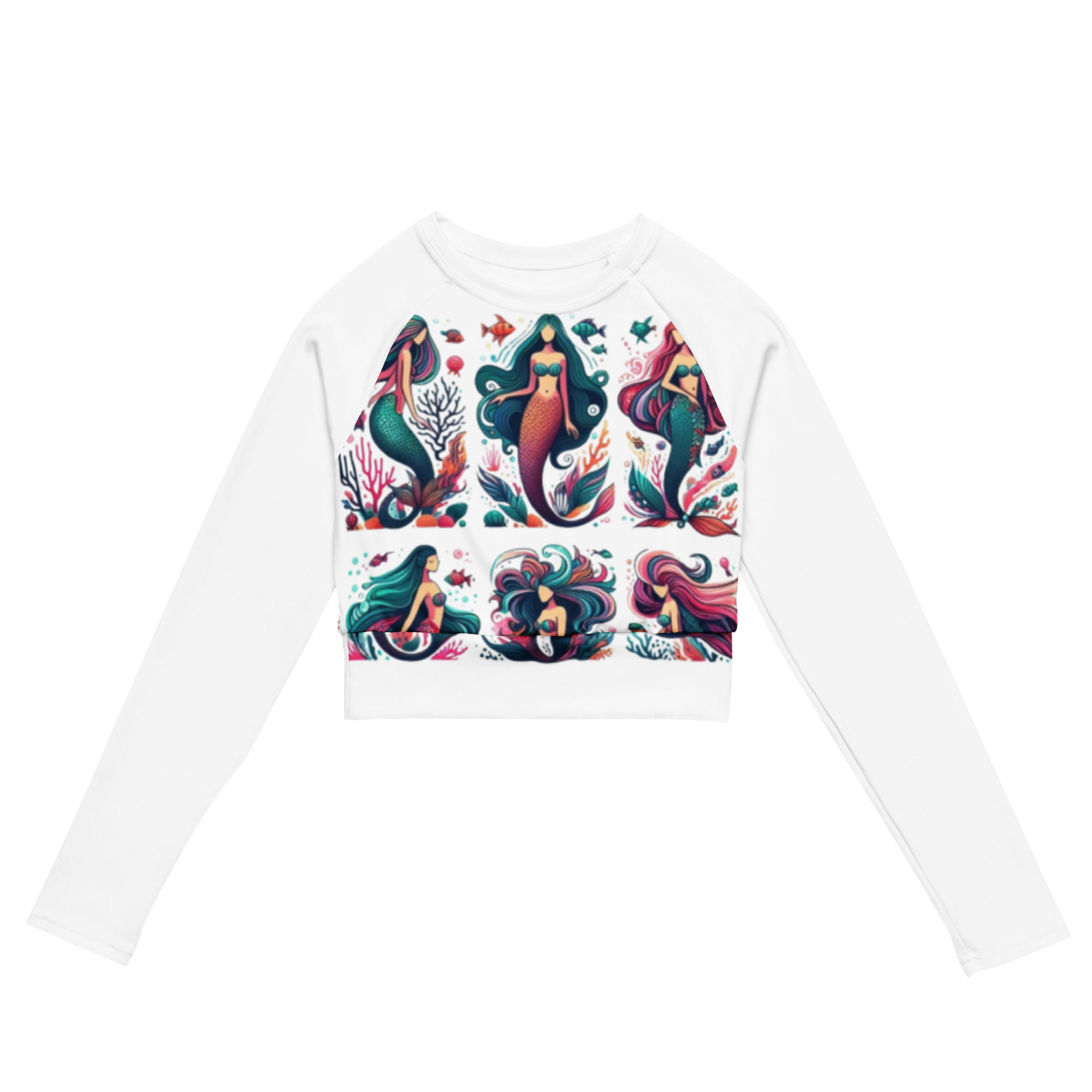 Collage of mermaids in vibrant colors.