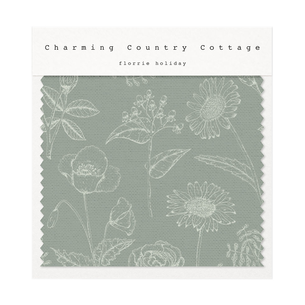 fabric swatch sage floral