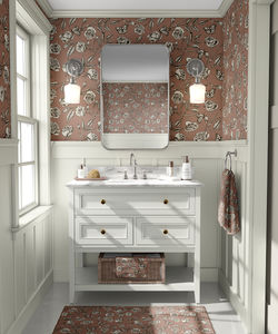 Roses in bloom - mocha mousse English cottage wallpaper