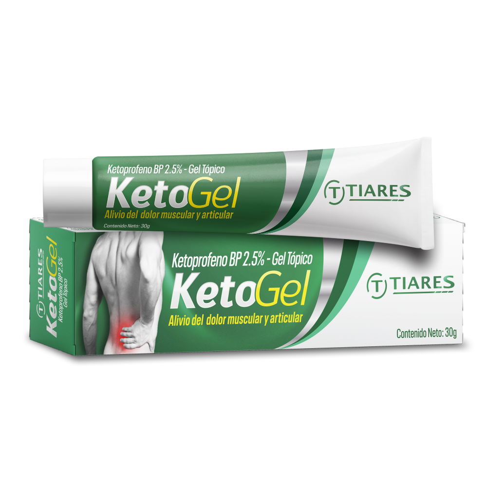 Ketogel Gel Tópico (Ketoprofeno 2.5%) - Alivio del Dolor Muscular - 30g