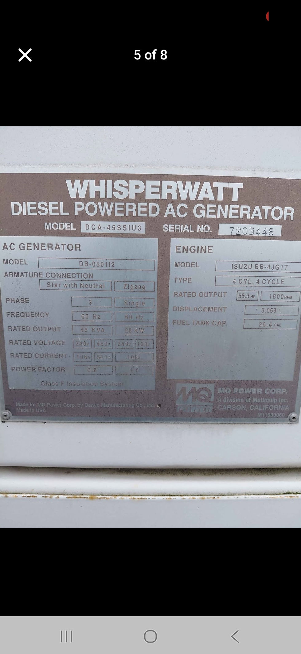 Thumbnail: Mq 45kw 3 phase/26kw single phase diesel generator 