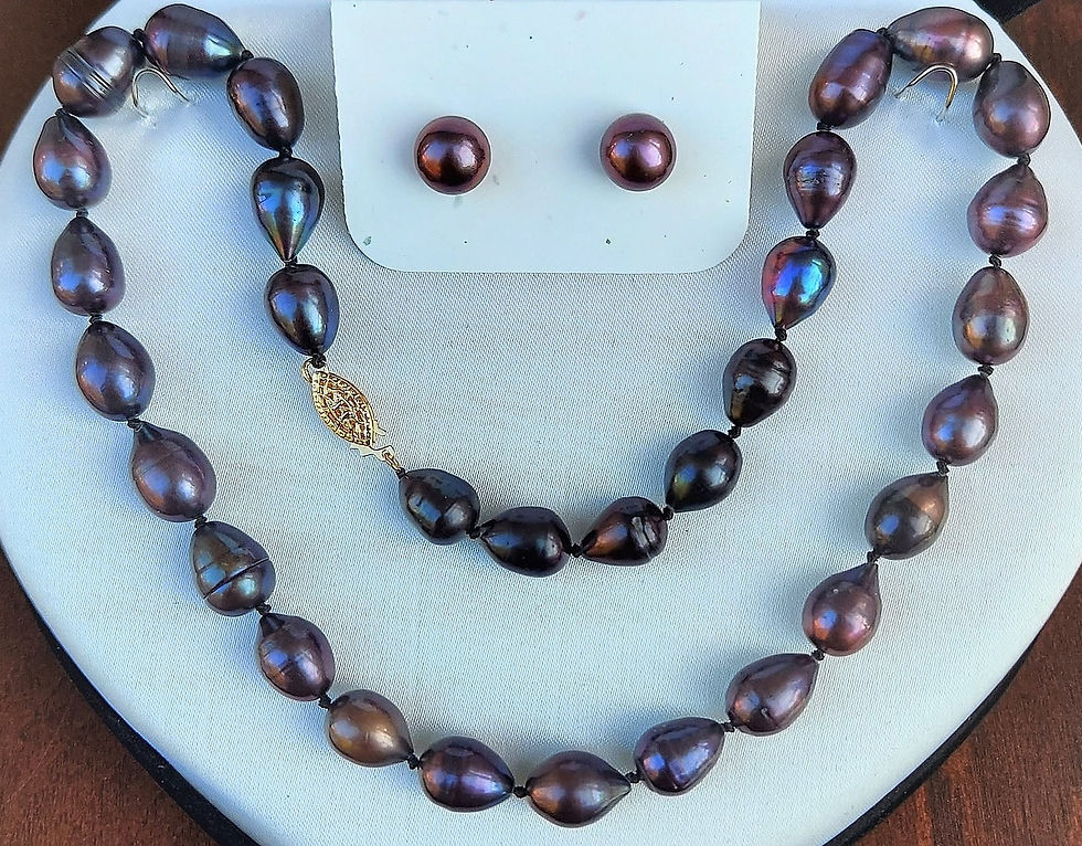 Thumbnail: Genuine Copper Tahitian Pearl Necklace