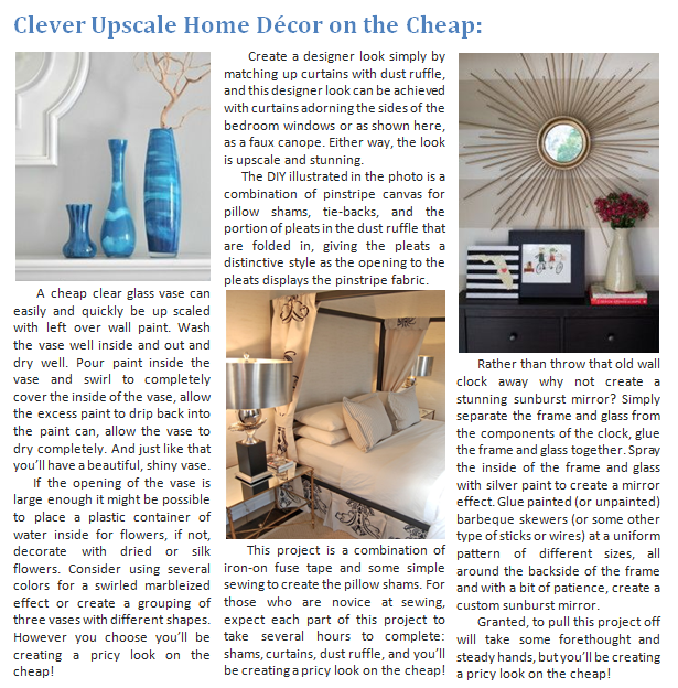 Clever Upscale Home Decor on the Cheap