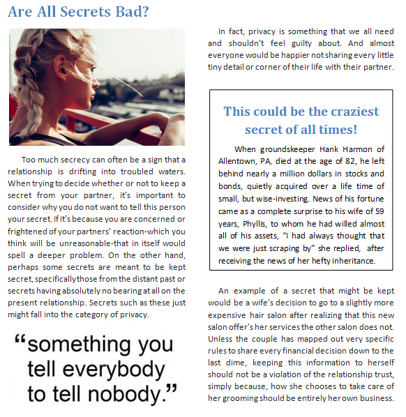 Are All Secrets Bad