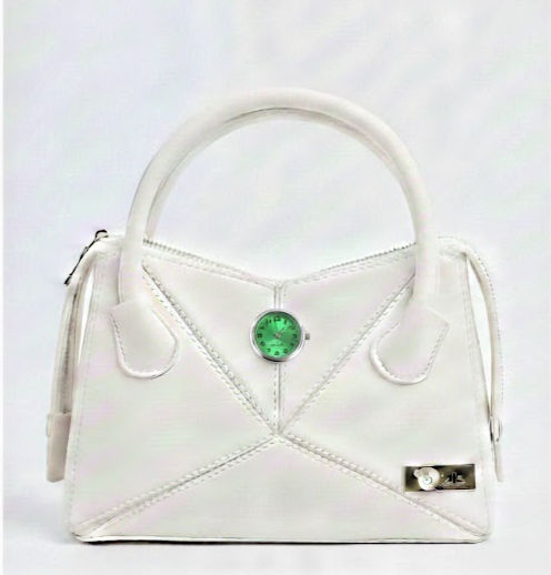 Thumbnail: Stella Astrea | Mini white handbag with watch in your choice of color